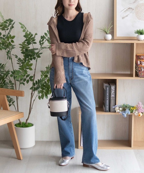 NAVY(ネイビー)の「nAvy カップ付き リブアメリカンスリーブタンク【抗菌防臭 ドライ加工】(タンクトップ・レディース・ホワイト/ブラック/セージグリーン・S/L/M)」の12枚目の写真