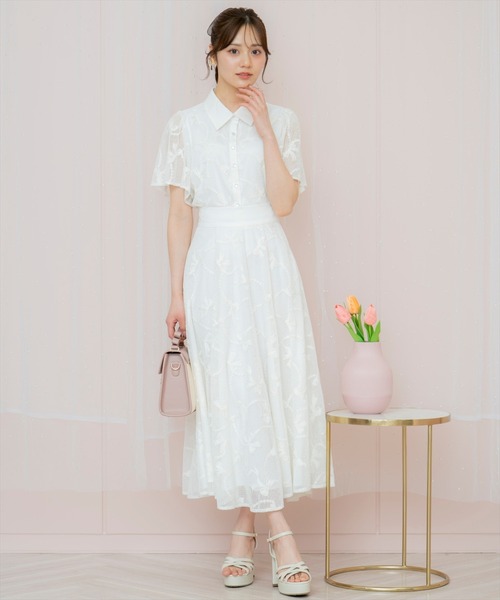 ウィルセレクション★リボンフロッキースカート 新品タグ付き WILLSELECTION｜【8/8(fri)10時発売】リボンプリントフレア