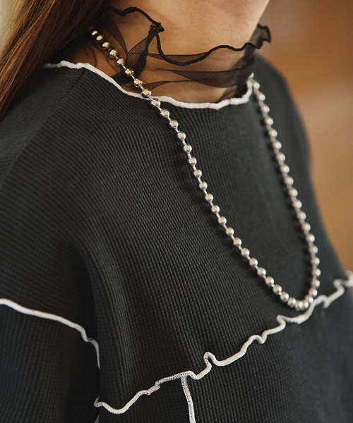 2WAYアシンメトリーメローワッフル半袖Tシャツ【THE CRAFT CREW