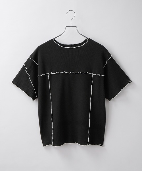 cccmalie ワッフル半袖 cccmalie シーマリー ワッフル半袖 パンツ ブラック 黒