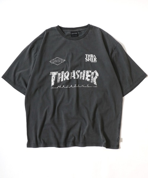 THRASHER(スラッシャー)の「THRASHER(スラッシャー)ピグメント染め ゲームシャツ風ブランドロゴプリントTシャツ メンズ レディース ユニセックス(Tシャツ/カットソー・メンズ・ブラウン/ピンク/ブラック×ホワイト/ブラック×ブラック・M/L)」の7枚目の写真