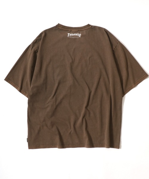 THRASHER(スラッシャー)の「THRASHER(スラッシャー)ピグメント染め ゲームシャツ風ブランドロゴプリントTシャツ メンズ レディース ユニセックス(Tシャツ/カットソー・メンズ・ブラウン/ピンク/ブラック×ホワイト/ブラック×ブラック・M/L)」の20枚目の写真