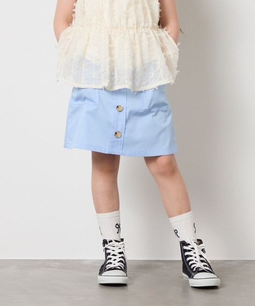 a.v.v（アーヴェヴェ）の「[140-150]ベイカーポケットスカート（スカート・キッズ・ダークインディゴブルー/ベージュ・150/140）」の10枚目の写真