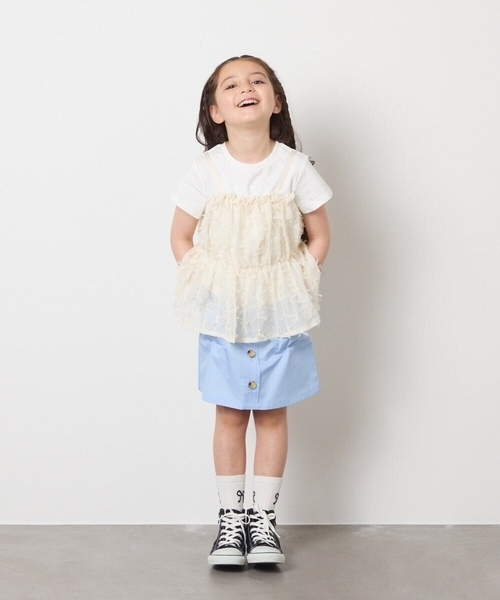 a.v.v（アーヴェヴェ）の「[140-150]ベイカーポケットスカート（スカート・キッズ・ダークインディゴブルー/ベージュ・150/140）」の16枚目の写真