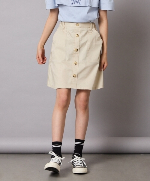 a.v.v（アーヴェヴェ）の「[140-150]ベイカーポケットスカート（スカート・キッズ・ダークインディゴブルー/ベージュ・150/140）」の18枚目の写真