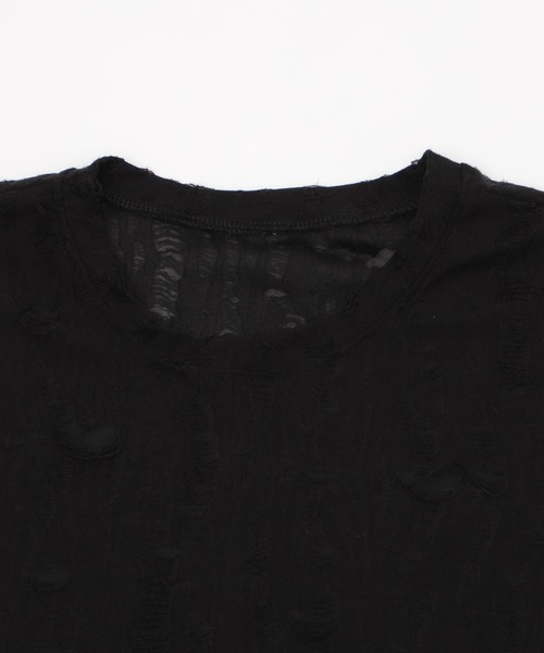 Figments（フィグメンツ）の「マイクロダメージビッグＴ（Tシャツ/カットソー・レディース・ブラック/ダークグレー・FREE）」の12枚目の写真