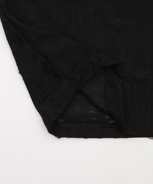 Figments（フィグメンツ）の「マイクロダメージビッグＴ（Tシャツ/カットソー・レディース・ブラック/ダークグレー・FREE）」の14枚目の写真