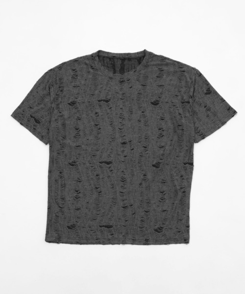 Figments（フィグメンツ）の「マイクロダメージビッグＴ（Tシャツ/カットソー・レディース・ブラック/ダークグレー・FREE）」の15枚目の写真