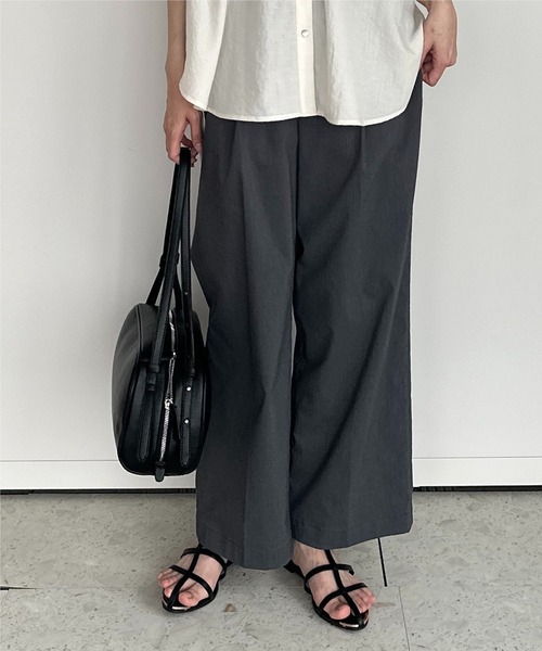 THE SHOP TK （ザ ショップ ティーケー ）の「【XS-XLサイズ/ラクに穿ける】ハイパーストレッチワイドパンツ/接触冷感/洗える（その他パンツ・レディース・グレー/ネイビー/ブラック/ベージュ・10/11/14/13/12）」の7枚目の写真