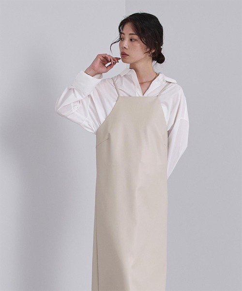 UR'S(ユアーズ)の「フェイクレザーサロペットワンピース(ワンピース・レディース・ライトベージュ/ブラック・L/M/S)」の17枚目の写真