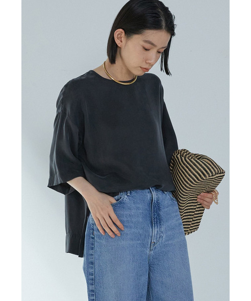 1er Arrondissement（プルミエアロンディスモン）の「【リニューアル】キュプラフィブリルＴブラウス（シャツ/ブラウス・レディース・ベージュ系その他/ブラウン系その他5/ブラウン系その他4・36/38）」の2枚目の写真