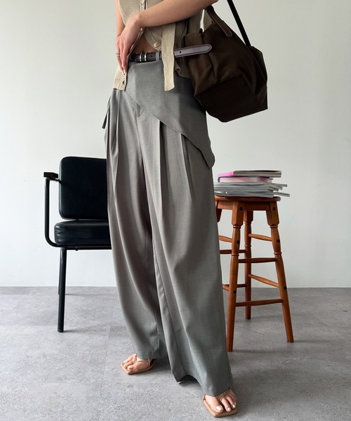 スカーフセットタックワイドパンツ（スラックス）｜HANNE（アン