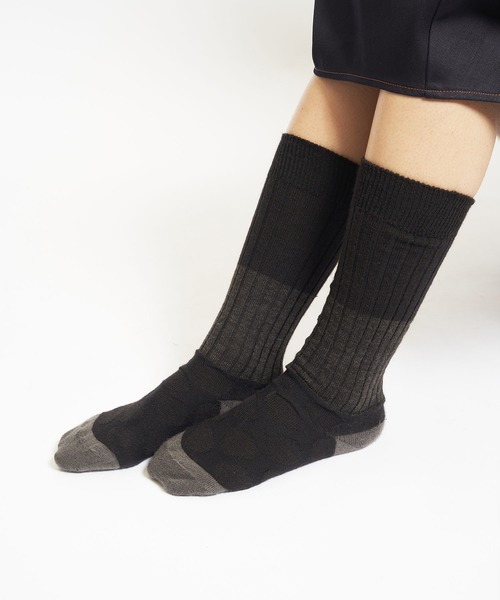 gomme（ゴム）の「リブ＆ドットハイソックス（ソックス/靴下・レディース・グレー/ブルー/ブラック/ネイビー・FREE）」の3枚目の写真