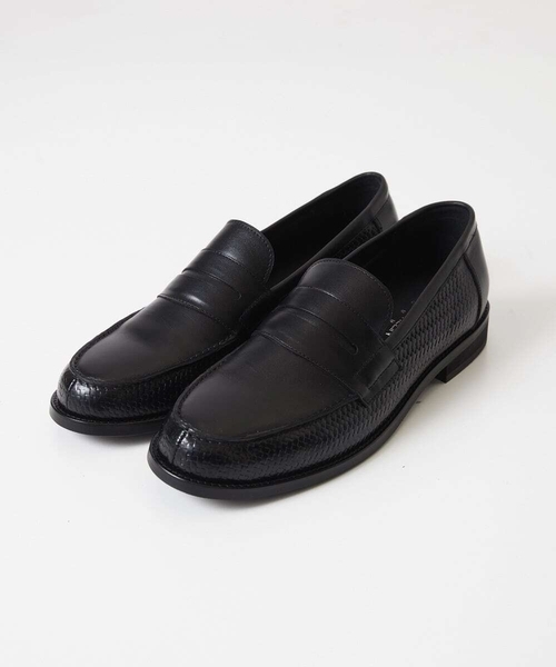 MICHEL KLEIN HOMME (ミッシェルクランオム)の「カーボンクロス綾織柄ローファー(ローファー・メンズ・ブラック/パープル・SMALL/MEDIUM/LARGE)」の1枚目の写真