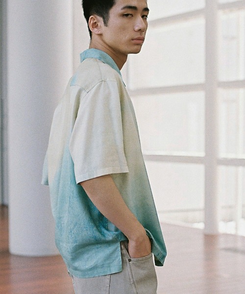 WYM LIDNM（ウィム バイ リドム）の「ABSTRACT ART GRAPHIC H/S SHIRT（シャツ/ブラウス・メンズ・グレー系/ブルー/ブラウン系/ライム・S/M/L）」の5枚目の写真