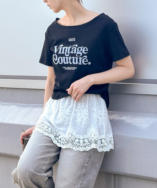 セール】フロッキーロゴオフショルトップス（Tシャツ/カットソー