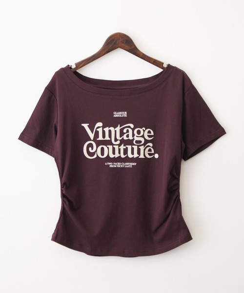 フロッキーロゴ フーディトップス レディース セール】フロッキーロゴオフショルトップス（Tシャツ/カットソー