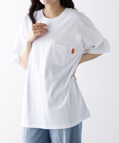 UNIVERSAL OVERALL(ユニバーサルオーバーオール)の「【UNIVERSAL OVERALL】UO LOGO BACK PT TEE U2523209-B(Tシャツ/カットソー・レディース・ホワイト/オートミール/ブラック・S/M/L/XL)」の8枚目の写真