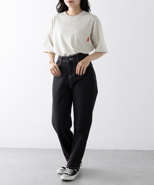 UNIVERSAL OVERALL(ユニバーサルオーバーオール)の「【UNIVERSAL OVERALL】UO LOGO BACK PT TEE U2523209-B(Tシャツ/カットソー・レディース・ホワイト/オートミール/ブラック・S/M/L/XL)」の22枚目の写真