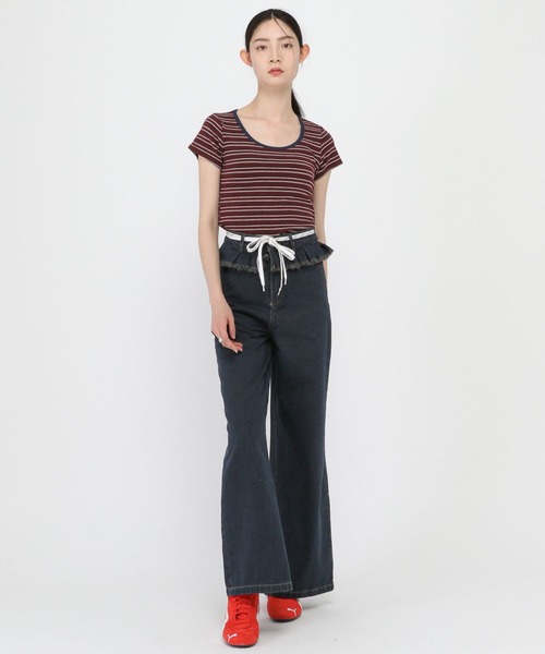 3.3 Field Trip （3.3フィールドトリップ）の「3.3 Field Trip／デニムフリルパンツ（デニムパンツ・レディース・インディゴブルー・MEDIUM）」の8枚目の写真