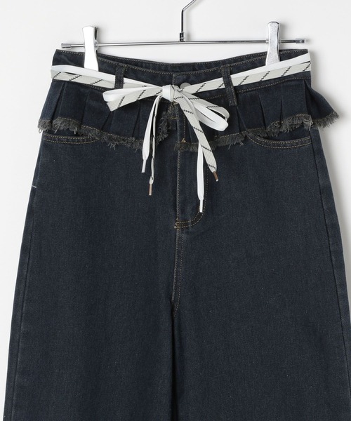 3.3 Field Trip （3.3フィールドトリップ）の「3.3 Field Trip／デニムフリルパンツ（デニムパンツ・レディース・インディゴブルー・MEDIUM）」の16枚目の写真