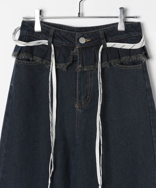 3.3 Field Trip （3.3フィールドトリップ）の「3.3 Field Trip／デニムフリルパンツ（デニムパンツ・レディース・インディゴブルー・MEDIUM）」の15枚目の写真