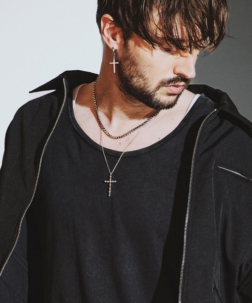 NO ID.（ノーアイディ）の「an2036-ﾄﾞｯﾄｸﾛｽﾈｯｸﾚｽ（ネックレス・メンズ・シルバー・ONE SIZE）」の3枚目の写真