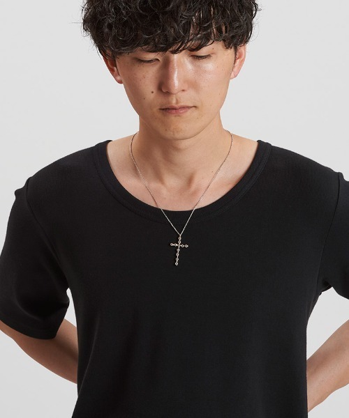 NO ID.（ノーアイディ）の「an2036-ﾄﾞｯﾄｸﾛｽﾈｯｸﾚｽ（ネックレス・メンズ・シルバー・ONE SIZE）」の7枚目の写真