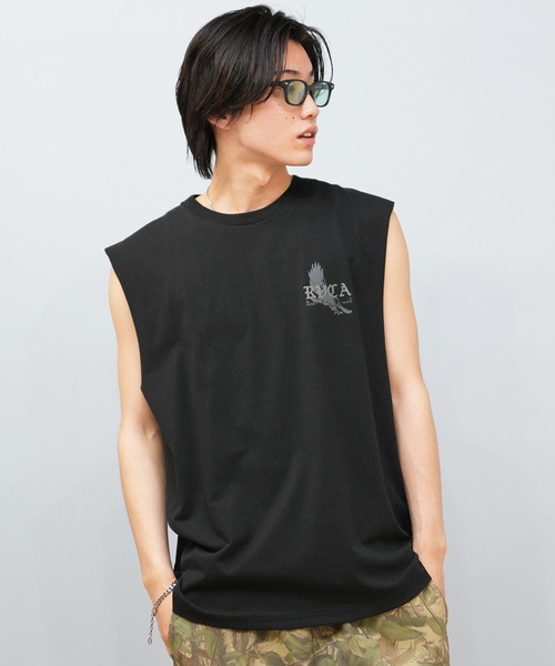 RVCA(ルーカ)の「RVCA/ルーカ タンクトップ バックプリント BF04A-353(タンクトップ・メンズ・スミクロ/ブラック/ホワイト・L/S/M)」の18枚目の写真