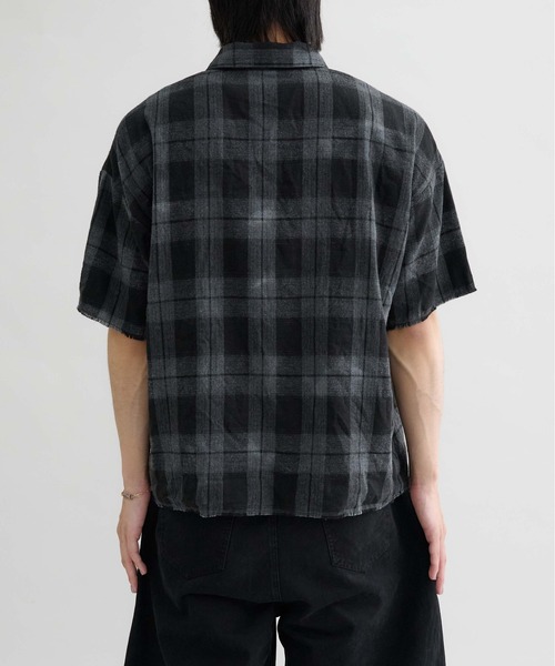 EPNK】Tie-dye cut off half check shirt / タイダイカットオフハーフ