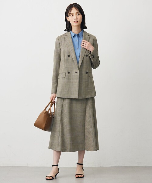 J.PRESS（ジェイプレス）の「モナベールツイル チェック ダブル ジャケット（テーラードジャケット・レディース・ブラウン系3・7/11/9）」の3枚目の写真