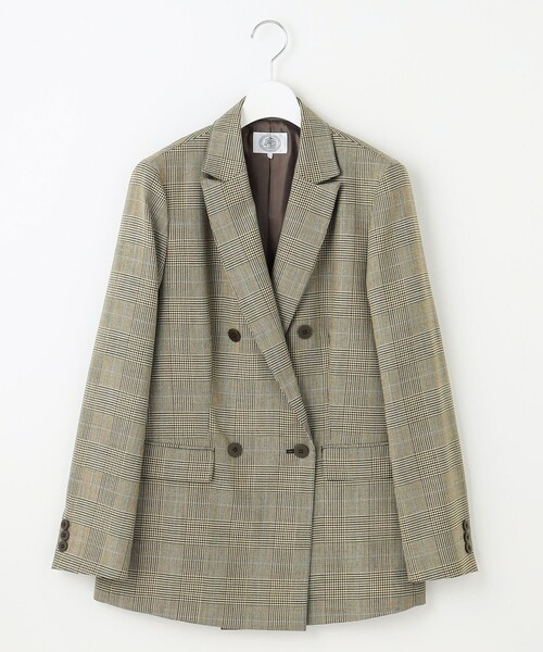J.PRESS（ジェイプレス）の「モナベールツイル チェック ダブル ジャケット（テーラードジャケット・レディース・ブラウン系3・7/11/9）」の6枚目の写真