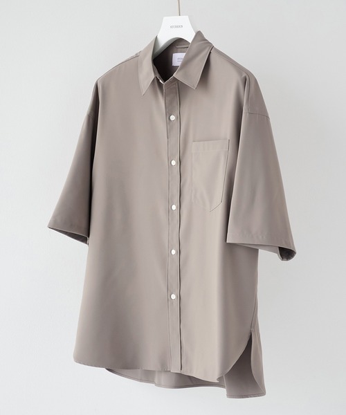 STUDIOUS（ステュディオス）の「【STUDIOUS】SUKENAI SHIRTS S/S / 透けないシャツ / 防シワ素材（シャツ/ブラウス・メンズ・ブラック/ホワイト/ダークグレー/モカ・2/1）」の4枚目の写真