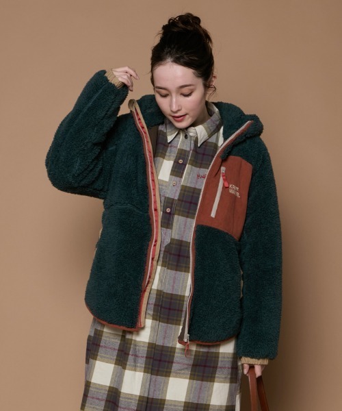 KRIFF MAYER Lady's Collection（クリフメイヤーレディースコレクション）の「【軽い･暖かい】シャギーボアフードジャケット（その他アウター・レディース・カラフル/ネイビー/ブラウン/ブラック/グレー/グリーン/ナチュラル・MEDIUM/LARGE）」の5枚目の写真