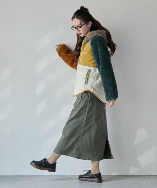 KRIFF MAYER Lady's Collection（クリフメイヤーレディースコレクション）の「【軽い･暖かい】シャギーボアフードジャケット（その他アウター・レディース・カラフル/ネイビー/ブラウン/ブラック/グレー/グリーン/ナチュラル・MEDIUM/LARGE）」の10枚目の写真