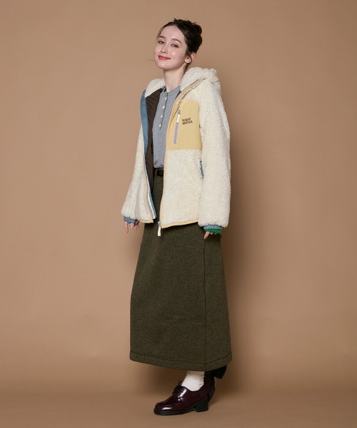 KRIFF MAYER Lady's Collection（クリフメイヤーレディースコレクション）の「【軽い･暖かい】シャギーボアフードジャケット（その他アウター・レディース・カラフル/ネイビー/ブラウン/ブラック/グレー/グリーン/ナチュラル・MEDIUM/LARGE）」の18枚目の写真