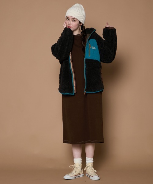 KRIFF MAYER Lady's Collection（クリフメイヤーレディースコレクション）の「【軽い･暖かい】シャギーボアフードジャケット（その他アウター・レディース・カラフル/ネイビー/ブラウン/ブラック/グレー/グリーン/ナチュラル・MEDIUM/LARGE）」の22枚目の写真