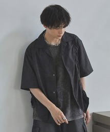 Spielio | 【Spielio】Fade patterned shirred design shirt/ フェード柄シャーリングデザインシャツ(シャツ/ブラウス)