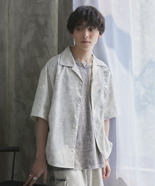 Spielio（シュピーリオ）の「【Spielio】Fade patterned shirred design shirt/ フェード柄シャーリングデザインシャツ（シャツ/ブラウス・メンズ・グレー/ブラック/ホワイト・L/M/S）」の11枚目の写真
