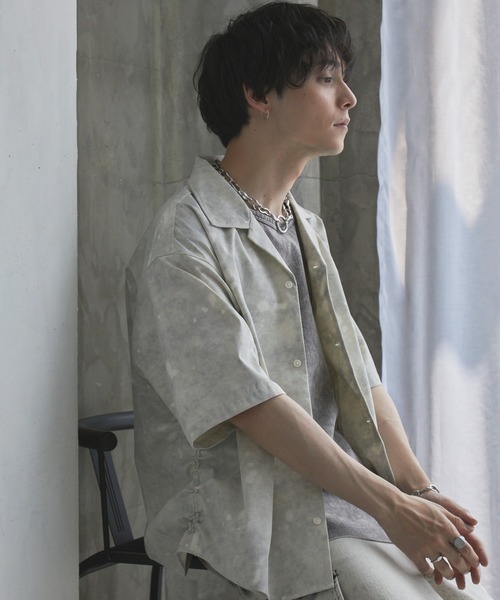 Spielio（シュピーリオ）の「【Spielio】Fade patterned shirred design shirt/ フェード柄シャーリングデザインシャツ（シャツ/ブラウス・メンズ・グレー/ブラック/ホワイト・L/M/S）」の15枚目の写真
