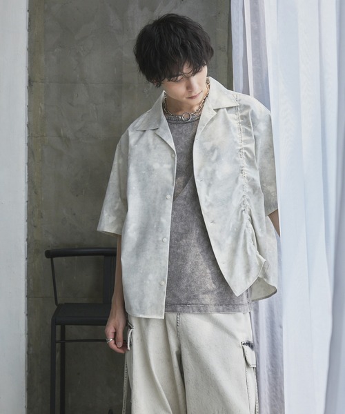 Spielio（シュピーリオ）の「【Spielio】Fade patterned shirred design shirt/ フェード柄シャーリングデザインシャツ（シャツ/ブラウス・メンズ・グレー/ブラック/ホワイト・L/M/S）」の17枚目の写真