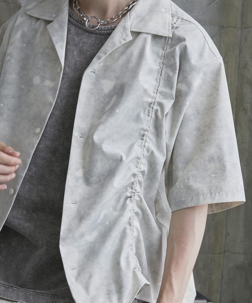 Spielio（シュピーリオ）の「【Spielio】Fade patterned shirred design shirt/ フェード柄シャーリングデザインシャツ（シャツ/ブラウス・メンズ・グレー/ブラック/ホワイト・L/M/S）」の19枚目の写真