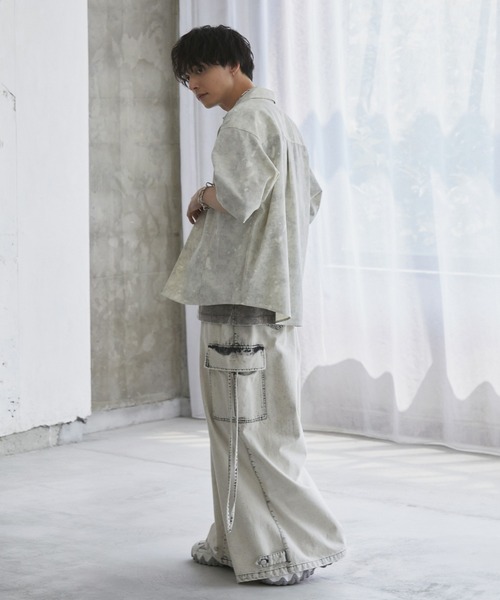 Spielio（シュピーリオ）の「【Spielio】Fade patterned shirred design shirt/ フェード柄シャーリングデザインシャツ（シャツ/ブラウス・メンズ・グレー/ブラック/ホワイト・L/M/S）」の20枚目の写真