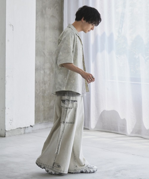 Spielio（シュピーリオ）の「【Spielio】Fade patterned shirred design shirt/ フェード柄シャーリングデザインシャツ（シャツ/ブラウス・メンズ・グレー/ブラック/ホワイト・L/M/S）」の21枚目の写真