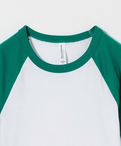 W&LT ラグランスリーブ Tシャツ グリーン BELLA＋CANVAS＞ラグランスリーブ Tシャツ