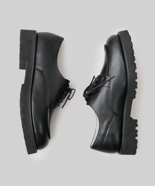 glabella（グラベラ）の「厚底 本革 カウレザー Uチップ シューズ レースアップ ドレスシューズ（ドレスシューズ・メンズ・ブラック・L/M/S）」の4枚目の写真