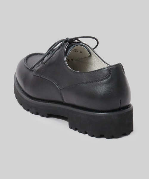 新品同様 プラダ ドレスシューズ Uチップ ブラック 18AW 中古・古着通販】PRADA (プラダ) 厚底ウィングチップシューズ