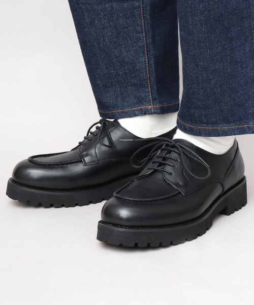 glabella（グラベラ）の「厚底 本革 カウレザー Uチップ シューズ レースアップ ドレスシューズ（ドレスシューズ・メンズ・ブラック・L/M/S）」の15枚目の写真