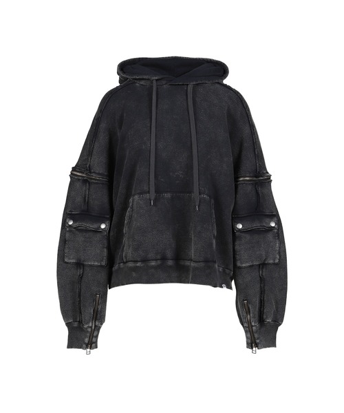 VIVAMUS(ヴィヴァムス)の「SPLIT SWEAT HOODIE(パーカー・レディース・ブラック・OS)」の5枚目の写真