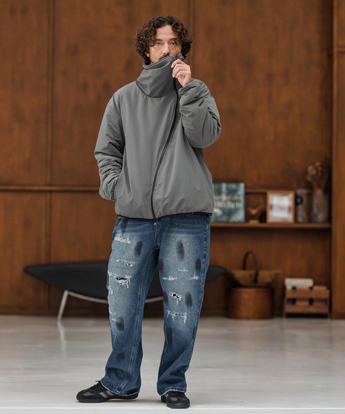 CAMBIO(カンビオ)の「mp13856-Distressed Denim Relax Straight Pants デニムパンツ(デニムパンツ・メンズ・ブラック/インディゴブルー・S/M/L)」の16枚目の写真